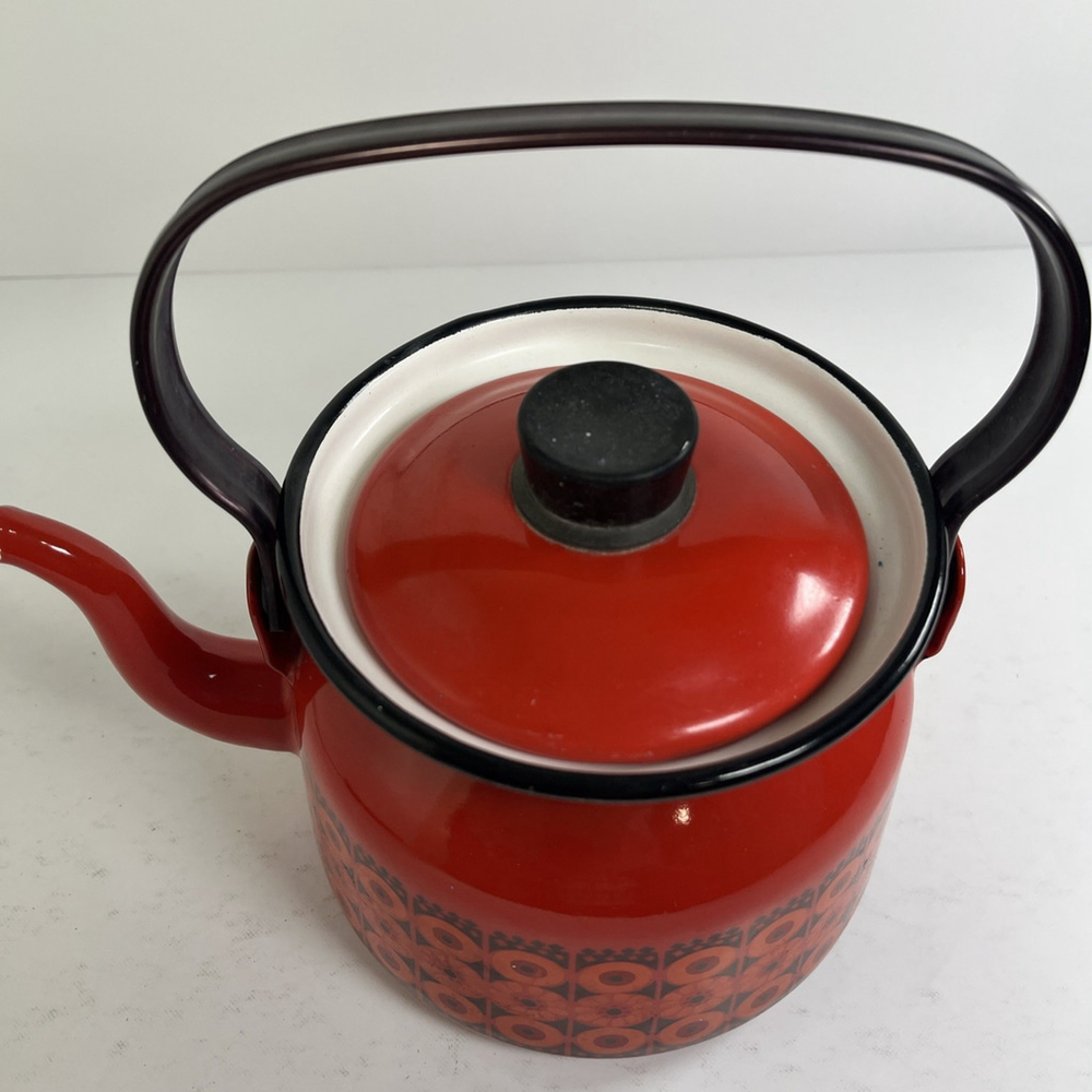 Enamel Kettle Finel Kaj Franck Arabia "Kehrä" Coffee /Tea Pot Finland **READ - Picture 2 of 16